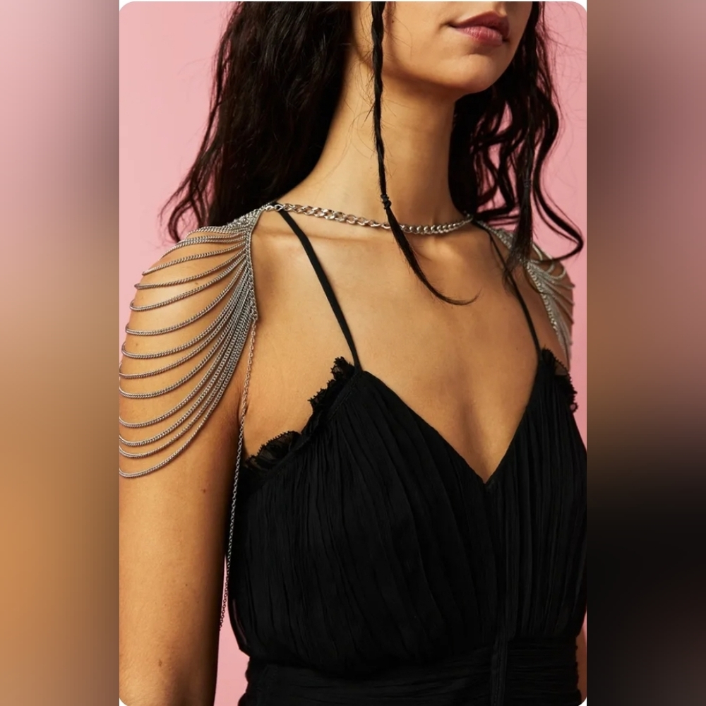 Free People Silver Chain Shoulder Drape